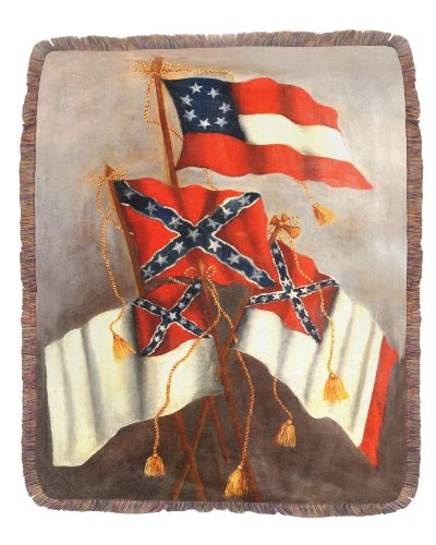 Four Flags of the Confederacy ultra-soft fringed blanket